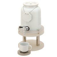 Distributeur de boissons pour comptoir de buffet d'hôtel, en céramique acrylique blanche, avec logo personnalisé, 4L et 10L