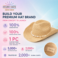 Chapeau de paille vintage Shinehats OEM 2026 style western cowboy, Panama Jazz à large bord pour femme, avec logo brodé personnalisé, Sombrero