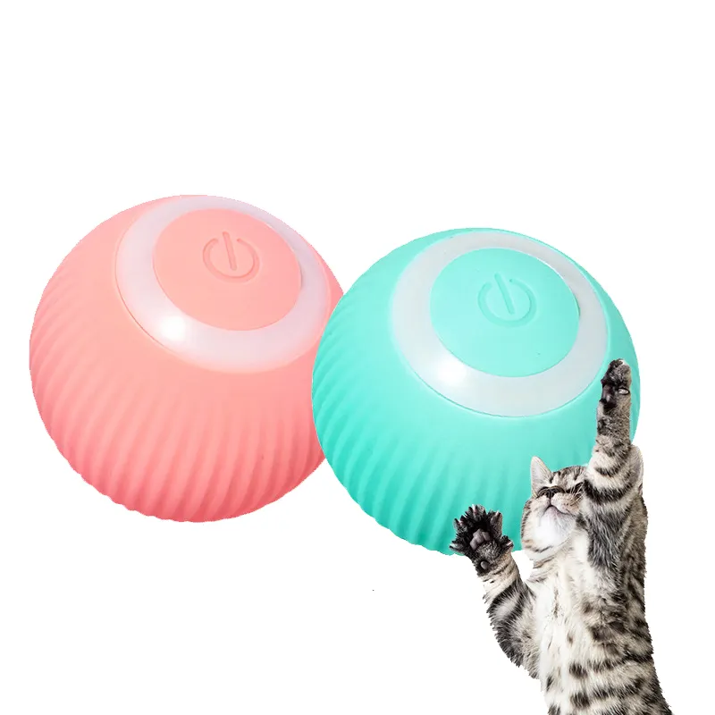 Juguete eléctrico inteligente Usb recargable para gatos, bola rodante automática interactiva, juguetes inteligentes para juegos de gatos de interior