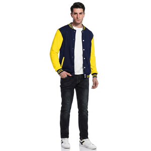 Nouvelle Arrivée Veste de Baseball Homme Personnalisée en Toile Fine Respirante Col Montant Style Délavé Design Veste Universitaire Letterman - Product Image 1