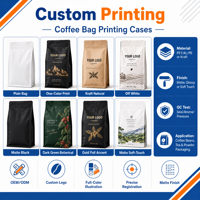 Sacs d'emballage pour café imprimés sur mesure, mats, pour grains de café et aliments pour animaux, capacité 1 lb/1 kg, réutilisables, à soufflet, en aluminium de qualité alimentaire