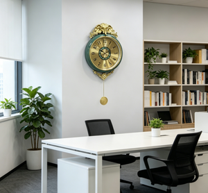 Luxury Elephant Brass Pendulum <strong>Clock</strong> European Retro Green Silent <strong>Wall</strong> <strong>Clock</strong> <strong>Living</strong> <strong>Room</strong> Dining <strong>Room</strong> Decoration - Product Image 4