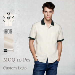 เสื้อเชิ้ตคอปกแบบกระดุมสั้นสำหรับผู้ชายผ้าคอตตอน100% พิมพ์ลายลำลองมี6XL สำหรับใส่เที่ยวทะเล - Product Image 1