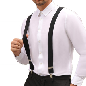 Prix direct usine Promotion 25 mm W X-Back 4 clips métal Clips solides élastique réglable adulte <span class=keywords><strong>porte</strong></span>-jarretelles pour Groomsman - Product Image 1
