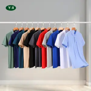 Polo di alta qualità di nuova moda alla rinfusa 100% Polo da uomo in tessuto di cotone ricamato