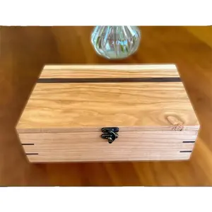 사진을위한 사용자 정의 나무 상자 나무 보관 상자 뚜껑이있는 나무 선물 상자