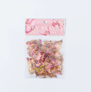 DAMAI Wholesale Dream Dance Sticker Pack Sky Mirror Vintage Butterfly PET 3D Laser Gold Stickers for Journal DIY <b>Scrapbooking</b> - Product Image 5