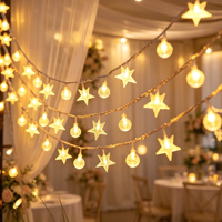 Guirlande lumineuse LED étoile 10m blanc chaud IP65, ampoules pentagramme pour chambre, mariage, fête, Halloween, intérieur et extérieur