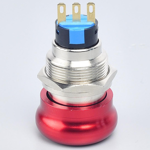 ปุ่มกดหยุดฉุกเฉิน 19 มม. 22 มม. 1NO1NC หัวเห็ดสีแดง สแตนเลสกันน้ำ 3A 220V CE สำหรับเครื่องจักร - Product Image 1