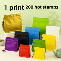 Sachets refermables à fermeture éclair, auto-scellants, hermétiques, en aluminium laminé estampé à chaud, à huit soudures, pour thé noir Pu-erh torréfié et aliments pour animaux de compagnie, fabriqués en Chine