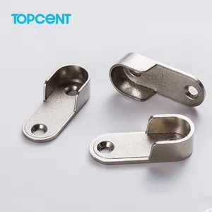 TOPCENT Rail Hanging Clothes Zinc Alloy Oval Furniture Hardware Closet Rod Support Wardrobe Long Tube Holder