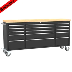2020 Kinbox 72 inch Tool Trolley Spin with 15 Drawers and Big Casters/Tool Garage Storage Boxes/Steel Cabinet