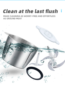 Máy xay thịt đa năng 2L 3L, xay rau củ quả, làm bằng thép không gỉ, mini, dùng điện, dành cho nhà bếp gia đình - Product Image 3