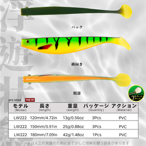 Señuelos de Pesca Hunthouse de 18 cm y 42 g, Señuelo Suave Tipo Shad Grande con Cola en Forma de T - Product Image 2