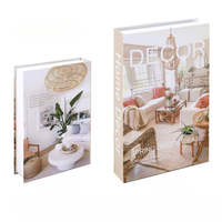 Caja Decorativa con Forma de Libro, Estilo Moderno y Elegante, Modelo de Caja de Papel Decorativa Hueca con Relieve