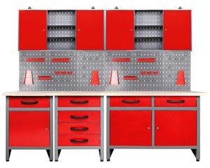 Banc de travail personnalisable JZD, en métal et en <span class=keywords><strong>bois</strong></span>, avec tiroirs de rangement pour outils, pour garage ou atelier - Product Image 5
