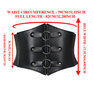 Cinturón <span class=keywords><strong>de</strong></span> Corsé <span class=keywords><strong>de</strong></span> Cuero Sintético, Cinturón Metálico Estilo Steampunk para Renacimiento, LARP y Cosplay Gótico - Product Image 6