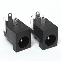 Connecteur de baril d'alimentation cc Jack 3.5*1.3mm prise noire prise femelle à Angle droit prise cc