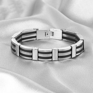 Conjunto de Pulseras de Acero Inoxidable 316L para Hombre, Diseño de Cadena de <span class=keywords><strong>Bicicleta</strong></span>, Cierre Industrial en Forma de H, Joyería Masculina, Venta al Por Mayor, Personalización OEM - Product Image 4