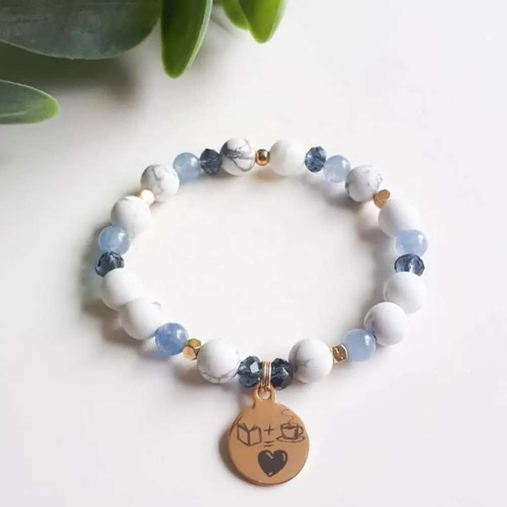 C&H Customized Wholesale Women Luxury Lava Rock Crystal Wood Round Beads Essential Oil Bracelet