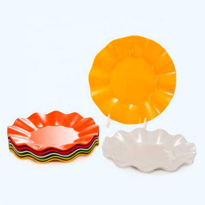 Plato de Servir Blanco con Borde Ondulado, Similar al <span class=keywords><strong>Porcelana</strong></span>, Creativo, de Plástico Melamina, para Aperitivos, para Restaurante, Venta al Por Mayor - Product Image 3