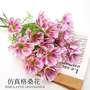 Fleurs artificielles Cosmos, haute simulation, en plastique, pour décorations de mariage, usage intérieur et extérieur - Product Image 2