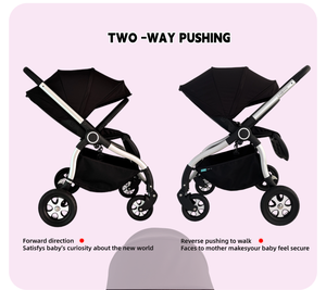 Poussette bébé 3 en 1 pour nouveau-né avec <span class=keywords><strong>siège</strong></span> <span class=keywords><strong>auto</strong></span> et chariot pliable, cadre en alliage d'aluminium, capacité de charge de 20 kg, caractéristiques de sécurité - Product Image 3