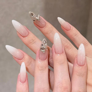 Uñas <span class=keywords><strong>Postizas</strong></span> Brillantes de Estilo Nuevo, <span class=keywords><strong>Cortas</strong></span> y Cuadradas, 24 Piezas, Uñas a Presión - Product Image 3