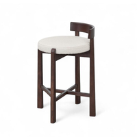 Chaise de bar moderne en bouclette, chaise de comptoir rembourrée de luxe, vente en gros pour usage commercial.