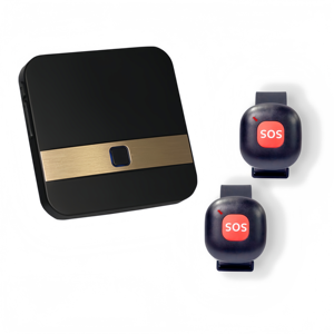 Không dây SOS nút gọi cho người chăm sóc hệ thống báo động khẩn cấp với 2 máy phát không thấm nước 1 Plug-in nhận báo động cá nhân - Product Image 1