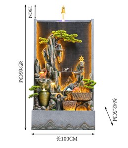 น้ำพุไฟเบอร์กลาสขนาดใหญ่ รูปทรงภูเขาหิน พร้อมฉากน้ำไหล ตกแต่งสวยงาม เหมาะสำหรับสวนวิลล่า ฉากกั้นโรงแรม - Product Image 3