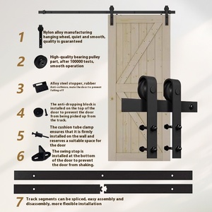 Vis d'installation pour rail de porte de grange coulissante à poussoir-tirant, à montage supérieur, en acier, design moderne américain, pour accessoires montés latéralement - Product Image 4