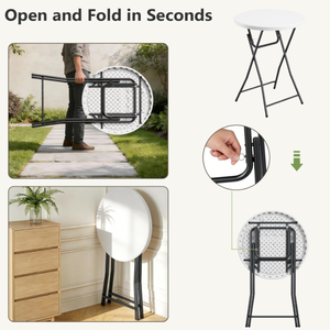 Mesa Plegable de 32 Pulgadas, Mesa Redonda Alta para Bar de Cócteles, Sin Ensamblaje, Portátil, para Bodas, Banquetes, Fiestas, Aire Libre - Product Image 5