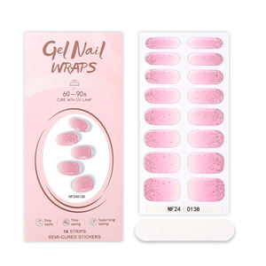 Bandes de <span class=keywords><strong>vernis</strong></span> à ongles en gel <span class=keywords><strong>semi</strong></span>-durcissable en 60 secondes, translucides roses, sans dommage, durcissement sous <span class=keywords><strong>lampe</strong></span> UV - Product Image 2