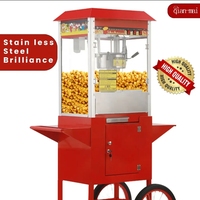 Machine à Popcorn Commerciale Électrique Automatique au Caramel 1500W, Chaudière 10 oz, 50 Tasses/Lot, Chariot à 3 Interrupteurs