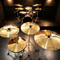 Golden Color Brass Alloy Mirror Practice Cymbals Set 5 Pcs