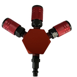 Fabrik-Großhandel Pneumatische Schnellkupplung 3-Wege-Luftverteiler-Anschlüsse 1/4''NPT Luftschlauchkupplung OEM - Product Image 2