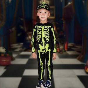 स्मूकी हेलोलीन चमक हड्डियों को जम्पसूट पूर्ण हैट सेट निर्माता ने बच्चों के कंकाल की पोशाक - Product Image 3