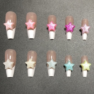 500 Uds. Preciosos dijes de Arte de estrellas coloridas Diy bailarina uñas redondeadas accesorios de salón de manicura decoración de caja de teléfono basura - Product Image 3