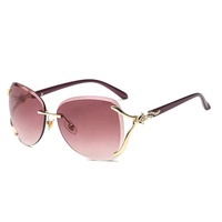 Lunettes de soleil papillon sans monture pour femme, marque de luxe classique, tendance 2026, verres dégradés, lunettes décoratives