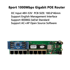 เราเตอร์ 8 พอร์ต กิกะบิต POE สำหรับกล้อง IP แบบมีสาย กล้องไร้สายติดเพดาน ความเร็วในการถ่ายโอนข้อมูล 1000Mbps ซอฟต์แวร์ OpenWRT อินเทอร์เฟซ UTP RJ45 - Product Image 2
