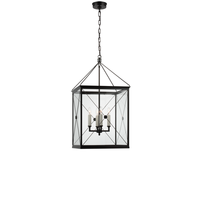 Yihao personnalisé Vintage or suspendu lanterne fer Cage cuisine pendentif plafonnier E26 ampoule Base pour hôtel Villa cuisine décor
