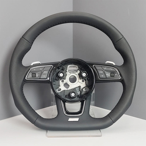 Volant chauffant haute performance en carbone brillant, Alcantara et bois, avec poignées ergonomiques, compatible <span class=keywords><strong>Audi</strong></span> TT TTRS R8 SQ RSQ <span class=keywords><strong>E</strong></span>-<span class=keywords><strong>Tron</strong></span> <span class=keywords><strong>GT</strong></span> - Product Image 5