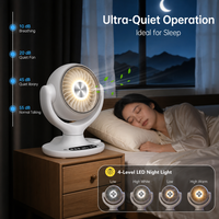 Ventilateur de bureau avec télécommande, oscillant, rechargeable, portable, pour camping-car, avec lumière LED, affichage numérique, faible bruit