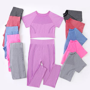 OEM/ODM tuta Yoga ad asciugatura rapida pantaloni sportivi attillati abito a maniche corte Online celebrità pesca che corre Yoga biancheria intima da donna - Product Image 6