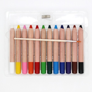 Crayons lavables non toxiques de 12 couleurs, crayons géants naturels pour enfants, crayons à colorier Woody et crayons aquarelle - Product Image 2