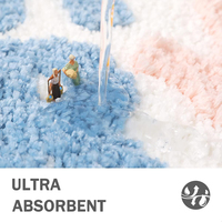 Tapis de bain touffeté antidérapant en microfibre douce et absorbante, design OEM, pour chambre d'enfant, motif mignon et moelleux