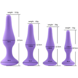 Morbido Silicone flessibile glutei Plug <span class=keywords><strong>Sex</strong></span> Toys anale, quattro Set spina anale SexToy con ventosa - Product Image 2
