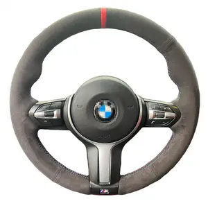 Funda de gamuza suave para volante de coche, cosido a mano, color negro, para BMW serie 1, 3, F87, F80, F30, F20, F25, F32, F33, F07, F10, F11, F13, F15, X5