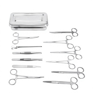 <b>13</b> Pcs Medical Grade Stainless Steel Manual Basic Dressing Surgical Instruments Box Set CE Certified Class I ENVED ENTERPRISES - Product Image 1